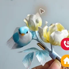 Sparrow on a flowering branch