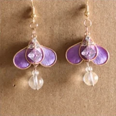 Purple flower earrings