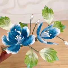 Pale blue flower accessory