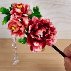 Peony tassel hairpin