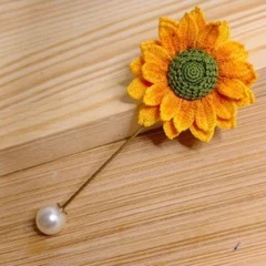 Sunflower brooch