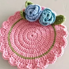 Blue rose coaster
