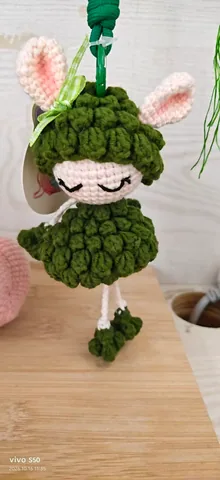Green bunny-ear doll